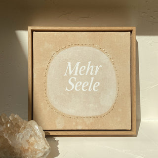 MEHR SEELE - ORIGINAL LEINWAND AUS CANVAS 20 x 20 CM - MIT SCHATTENFUGENRAHMEN