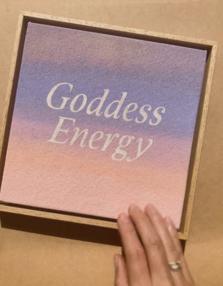 GODDESS ENERGY - No. 1 - ORIGINAL LEINWAND AUS CANVAS 20 x 20 CM - MIT SCHATTENFUGENRAHMEN