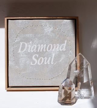 DIAMOND SOUL - ORIGINAL LEINWAND AUS CANVAS 20 x 20 CM - MIT SCHATTENFUGENRAHMEN