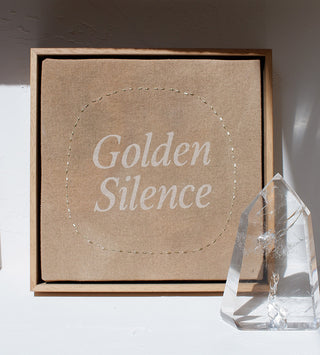 GOLDEN SILENCE - ORIGINAL LEINWAND AUS CANVAS 20 x 20 CM - MIT SCHATTENFUGENRAHMEN