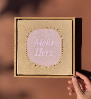 MEHR HERZ - ORIGINAL LEINWAND AUS CANVAS 20 x 20 CM - MIT SCHATTENFUGENRAHMEN
