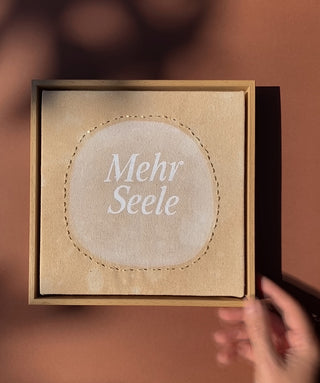 MEHR SEELE - ORIGINAL LEINWAND AUS CANVAS 20 x 20 CM - MIT SCHATTENFUGENRAHMEN