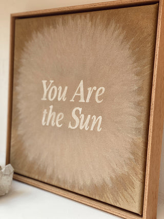 YOU ARE THE SUN - ORIGINAL LEINWAND AUS CANVAS 30 x 30 CM - MIT SCHATTENFUGENRAHMEN