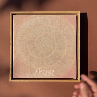TRUST - SPIRALE - ORIGINAL LEINWAND AUS CANVAS 20 x 20 CM - MIT SCHATTENFUGENRAHMEN