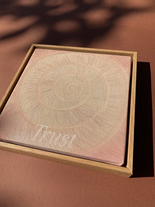 TRUST - SPIRALE - ORIGINAL LEINWAND AUS CANVAS 20 x 20 CM - MIT SCHATTENFUGENRAHMEN