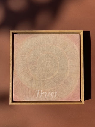 TRUST - SPIRALE - ORIGINAL LEINWAND AUS CANVAS 20 x 20 CM - MIT SCHATTENFUGENRAHMEN