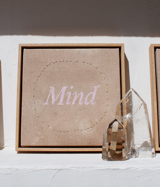 BODY, MIND & SOUL - 3 ORIGINAL LEINWÄNDE AUS CANVAS 20 x 20 CM - MIT SCHATTENFUGENRAHMEN