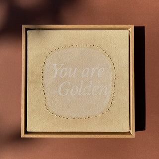 YOU ARE GOLDEN - ORIGINAL LEINWAND AUS CANVAS 20 x 20 CM - MIT SCHATTENFUGENRAHMEN