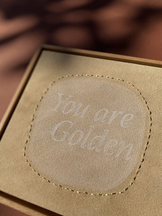 YOU ARE GOLDEN - ORIGINAL LEINWAND AUS CANVAS 20 x 20 CM - MIT SCHATTENFUGENRAHMEN