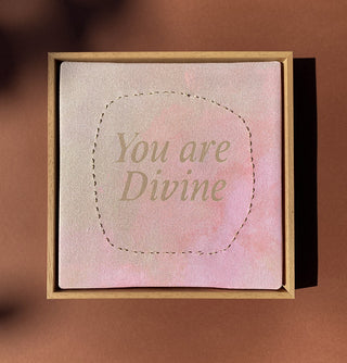 YOU ARE DIVINE - ORIGINAL LEINWAND AUS CANVAS 20 x 20 CM - MIT SCHATTENFUGENRAHMEN