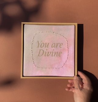 YOU ARE DIVINE - ORIGINAL LEINWAND AUS CANVAS 20 x 20 CM - MIT SCHATTENFUGENRAHMEN