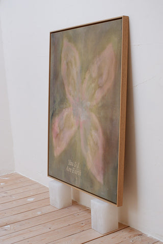 YOU & I ARE EARTH - ORIGINAL LEINWAND AUS CANVAS 70 x 90 CM - MIT SCHATTENFUGENRAHMEN