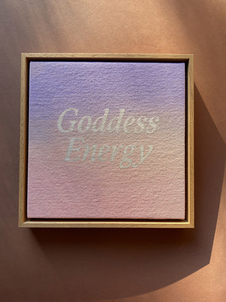 GODDESS ENERGY - No. 2 - ORIGINAL LEINWAND AUS CANVAS 20 x 20 CM - MIT SCHATTENFUGENRAHMEN