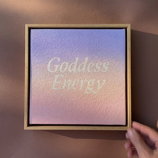 GODDESS ENERGY - No. 2 - ORIGINAL LEINWAND AUS CANVAS 20 x 20 CM - MIT SCHATTENFUGENRAHMEN