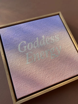 GODDESS ENERGY - No. 2 - ORIGINAL LEINWAND AUS CANVAS 20 x 20 CM - MIT SCHATTENFUGENRAHMEN