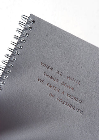WHEN WE WRITE THINGS DOWN... - NOTIZBUCH -